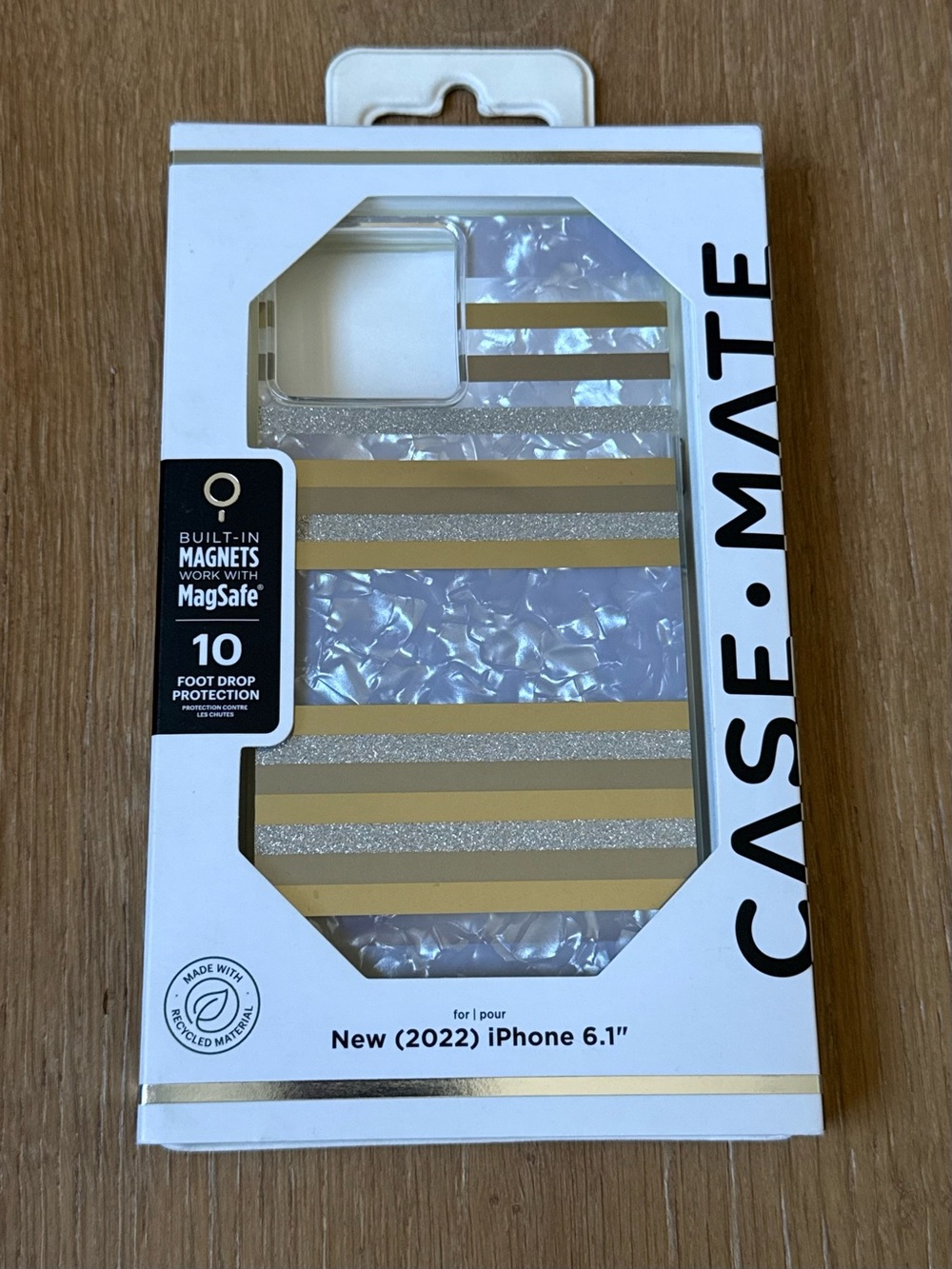New Case-mate MagSafe Compatible iPhone 14 Case 6.1" purple iridescent Gold